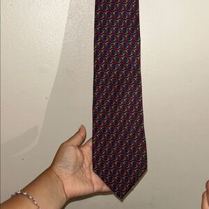 Dior Black and Red Patterned Tie
